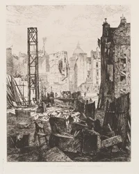 Demolición para la apertura del Boulevard St. Germain, 1862