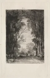 Viajero en un camino en un bosque, 1866