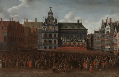 Proclamación de la Paz de Münster en la Grote Markt de Amberes