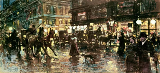 La Ringstrasse de noche, Viena