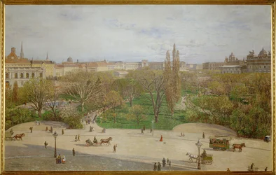 El parque Cityhall visto desde el Nuevo Palacio Imperial, Viena