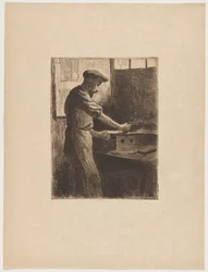Auguste Delâtre trabajando