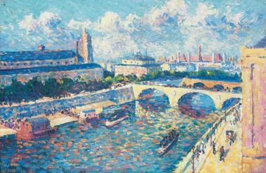 París, el Sena y el quai de la Mégisserie vistos desde el quai de l