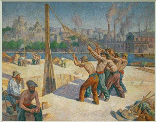 Los martillos pilones (óleo sobre lienzo)