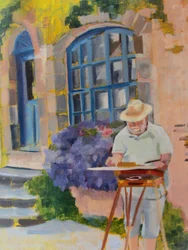 Artista pintando al aire libre