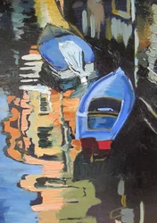 Reflejos en el canal de Blue Boats