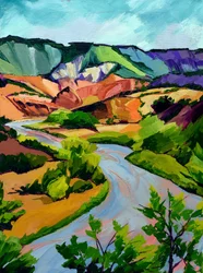 Paisaje fluvial colorido