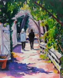 Paseo por el jardín moteado