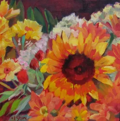 Ramo de girasoles dorados