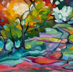 Paisaje abstracto lleno de colorido