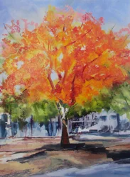 Árbol otoñal lleno de colorido