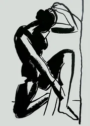 Desnudo sentado y elegante