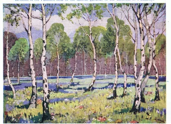 Bosque de primavera (litografía en color)