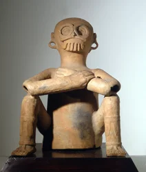 Arte de la Costa del Golfo (Maya). Tierra Blanca, estado de Veracruz, México. Dios de la lluvia en terracota (250 - 550)