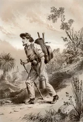 Excavador en el camino, Australia, 1879