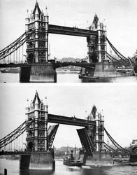 Puente de la Torre abierto y cerrado, Londres, 1926-1927