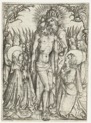 Adoración de la Santísima Trinidad por María, Juan Evangelista y Ángeles