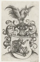 Escudo con anciana hermanada