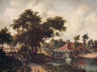 Paisaje con un molino de agua, c1665, c1915