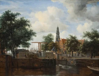 La esclusa de Haarlem, Amsterdam, c.1663-35 (óleo sobre lienzo)