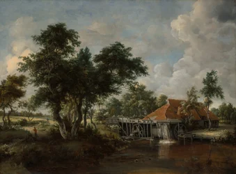 El Molino de Agua con el Gran Tejado Rojo, 1662-1665