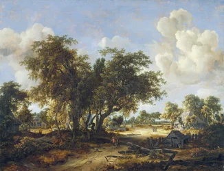 Paisaje Boscoso con Cabañas, 1665