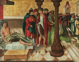 Curación milagrosa de la pierna por St. Cosme y Damián