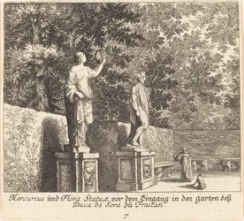 Estatuas de Mercurio y Flora, Jardines de Dukedi Sora, Frascati