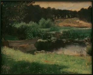 Lago con cañaverales en Mark Brandenburg