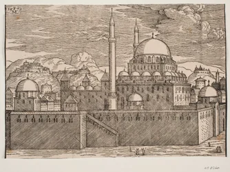 Imagen idealizada de la Mezquita Bayazidiye, vista desde el sureste