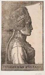 Retrato de la esposa de un sultán, perfil hacia la derecha