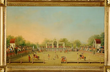 Turnier in Laxenburg -Torneo en el castillo de Laxenburg ... (pintura sobre lienzo)