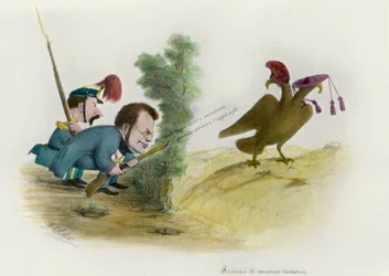La cuestión romana: Caricatura del Conde de Cavour, c.1860