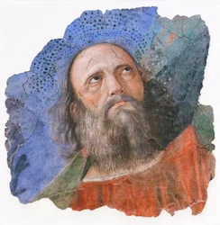 Cabeza de apóstol, hacia 1480 (fresco)