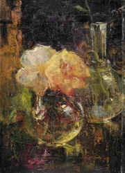 Rosas amarillas en garrafa