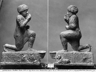 El adorante de Larsa, vista de perfil, también conocido como el rey Hammurabi rezando ante un árbol sagrado, ca. 1750 a. C.