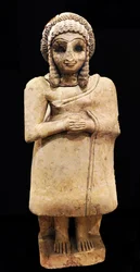 Estatua de una adorante con vestido sencillo, Khafajah, Mesopotamia, hacia 2650-2550 a. C.