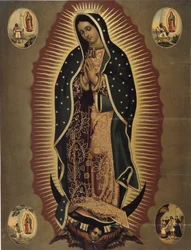 Representación de la Virgen de Guadalupe, patrona de México Impresión del siglo XX. Dim. 51x39 cm Museo del Valle, Barcelonnette (Alpes de Alta Provenza)