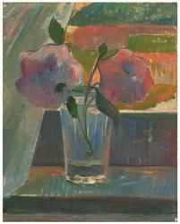 Naturaleza muerta, flores en un vaso, c.1890 (óleo sobre lienzo)