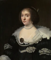 Retrato de Amalia van Solms, c.1632 (óleo sobre tabla)