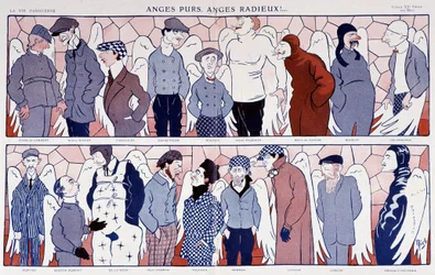 Charges des aviateurs famosos en ángeles (galería de retratos) - en "La Vie Parisienne" 11/12/1909