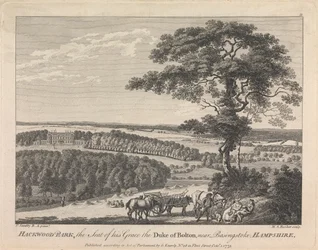 Hackwood Park, the Seat of his Grace the Duke of Bolton near Basingstoke, Hampshire (publicado por G. Kearsly); página 19 (Volumen Dos)