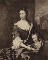 Reina Ana y su hijo Guillermo Duque de Gloucester