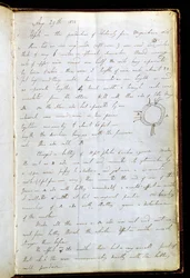 Página del diario de Michael Faraday donde anota su descubrimiento de la inducción electromagnética, 29 de agosto de 1831 (pluma y tinta sobre papel).