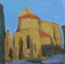 Iglesia cerca de Burdeos, 2017 (óleo sobre lino)