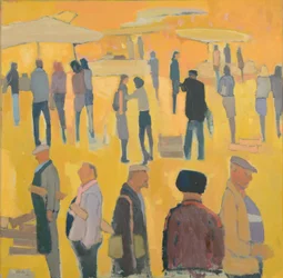Día de mercado, 2017 (óleo sobre lino)