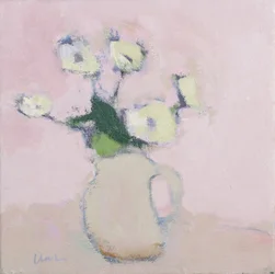 Anémonas blancas, 2016 (óleo sobre lino)