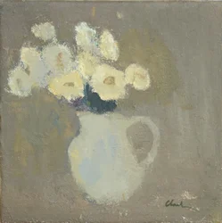 Flores blancas, 2016 (óleo sobre lino)