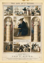 La vida de un marinero, c.1860 (litografía coloreada)