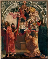 Muerte de Santa María, los apóstoles rodean